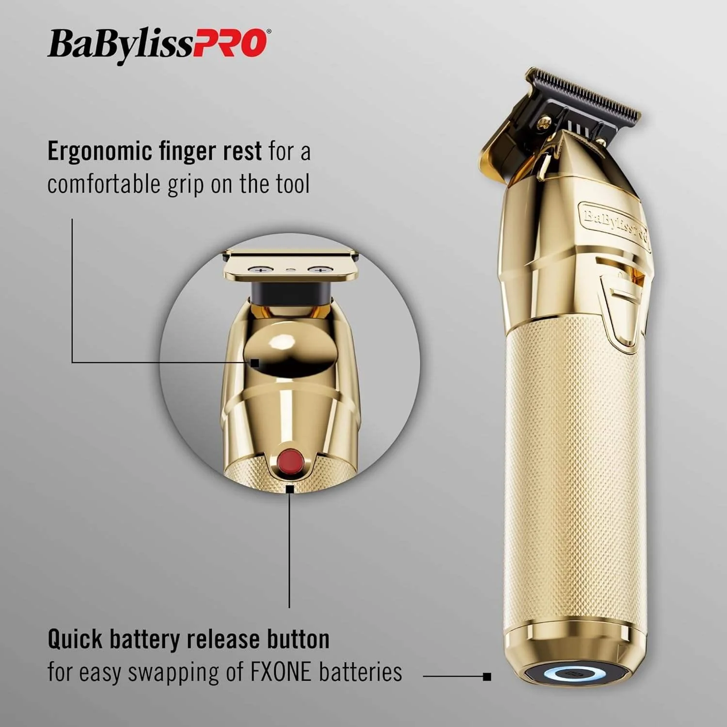 BaBylissPRO GoldFX FXONE Trimmer - High-Performance Cordless Trimmer (BB-FX799G) - Image 9
