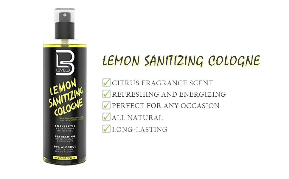 L3VEL3 Lemon Disinfecting Cologne for Men, Shaving Cologne, 8.45 oz - Image 5