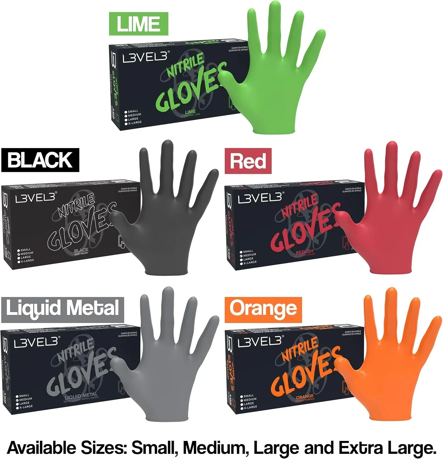Level 3 Nitrile Gloves (100ct) Lime X-Large - Image 7