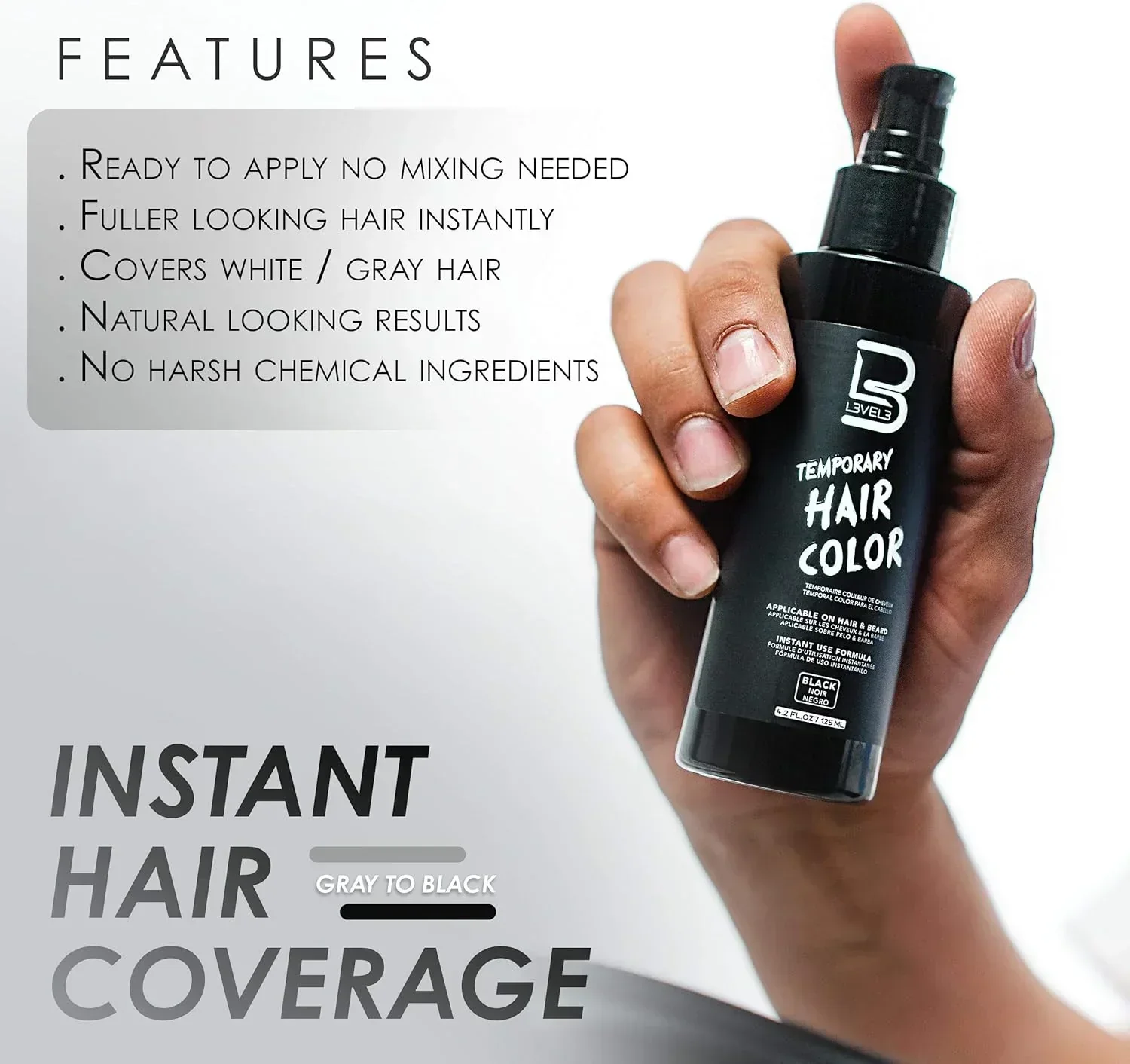 L3VEL3 Temporary Hair Color Black - Image 4